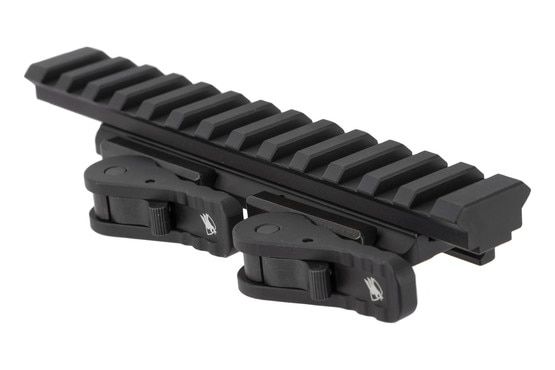 Quick-detach Picatinny riser with anodized black finish